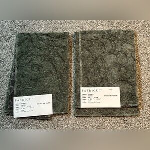 Fabricut Lot of 2 Fabric Sample Remnants Pair Peroni Patina Green Crafts
